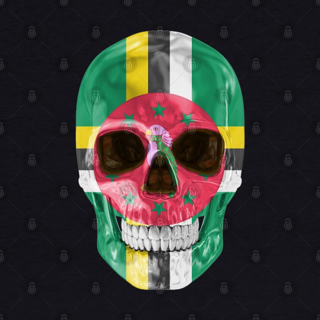 Dominica Flag Skull - Gift for Dominican With Roots From Dominica by Country Flags